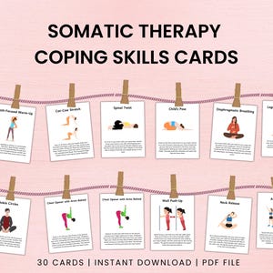 Cartes de compétences d'adaptation en psychothérapie somatique, Exercices somatiques pour la régulation du système nerveux, Régulation des émotions, Cartes-éclair pour la thérapie du SSPT