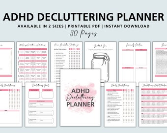 Pianificatore per il declutter Adhd, Lista di controllo per il declutter, Sfida per il declutter Adhd, Guida al declutter, Quaderno di esercizi per il declutter, Declutter per la tua casa