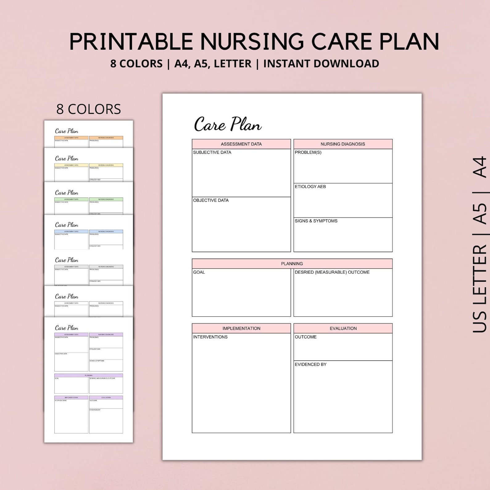 Nursing Care Plan Printable Adpie Nursing Study Guide Etsy Hong Kong