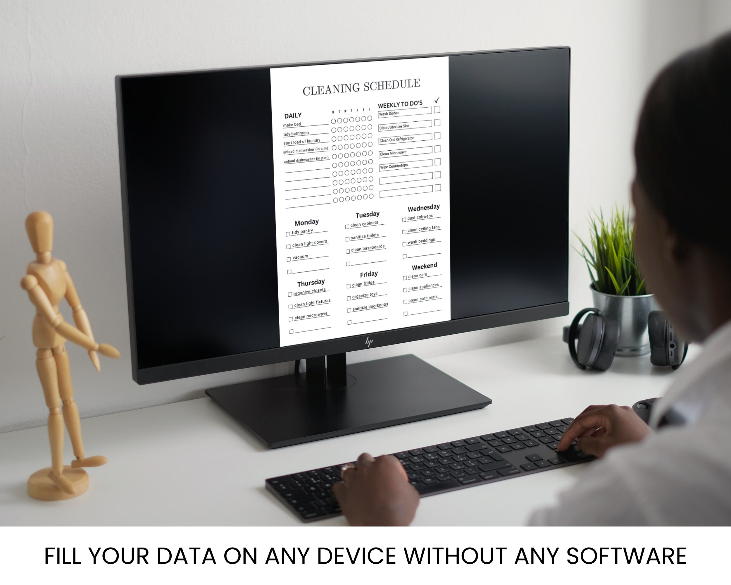 Editable Weekly Cleaning Schedule Cleaning Planner Printable - Etsy