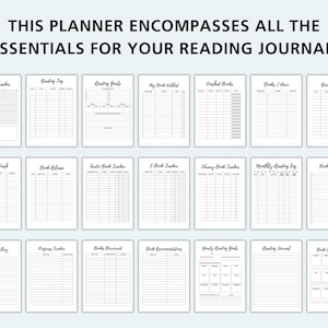 Reading Journal Printable, Book Reading Planner Bundle, Printable ...