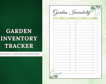 Printable Garden Inventory, Garden Planner, Plant Planner, Plants Records, A4, Letter