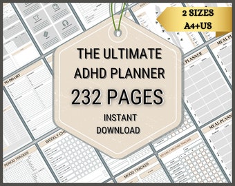 Planificador de TDAH para adultos, Planificador de TDAH imprimible, Planificador de productividad de TDAH, planificador digital de TDAH, planificador diario de TDAH, planificador de vida de TDAH PDF