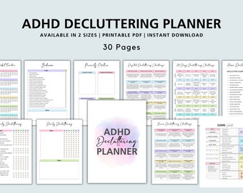 Pianificatore per il declutter Adhd, Lista di controllo per il declutter, Sfida per il declutter Adhd, Guida al declutter, Quaderno di esercizi per il declutter, Declutter per la tua casa