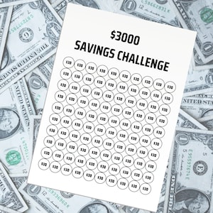 3000 Saving Challenge ,Printable Savings Challenge, Savings Tracker, Digital Download