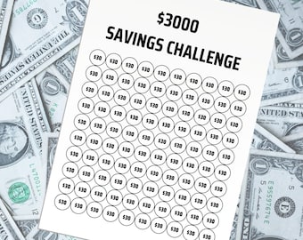 3000 Saving Challenge, druckbare Savings Challenge, Savings Tracker, digitaler Download