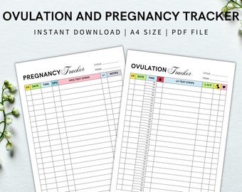Ovulationstest Streifen Tracker, Schwangerschaft Tracker, OPK Tracker, Ovulationstest Kits Log, Fruchtbarkeitsplaner, A4, Letter, US