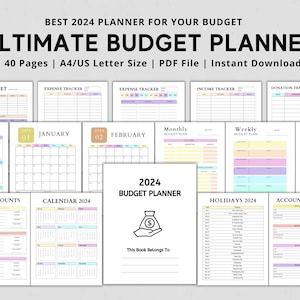 2024 Budget Planner Printable PDF, Financial Planner Printable, Finance Tracker, Printable Budget, Budget Planner, US Letter, A4, A5