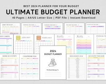 2024 Budget Planner Printable PDF, Financial Planner Printable, Finance Tracker, Printable Budget, Budget Planner, US Letter, A4, A5