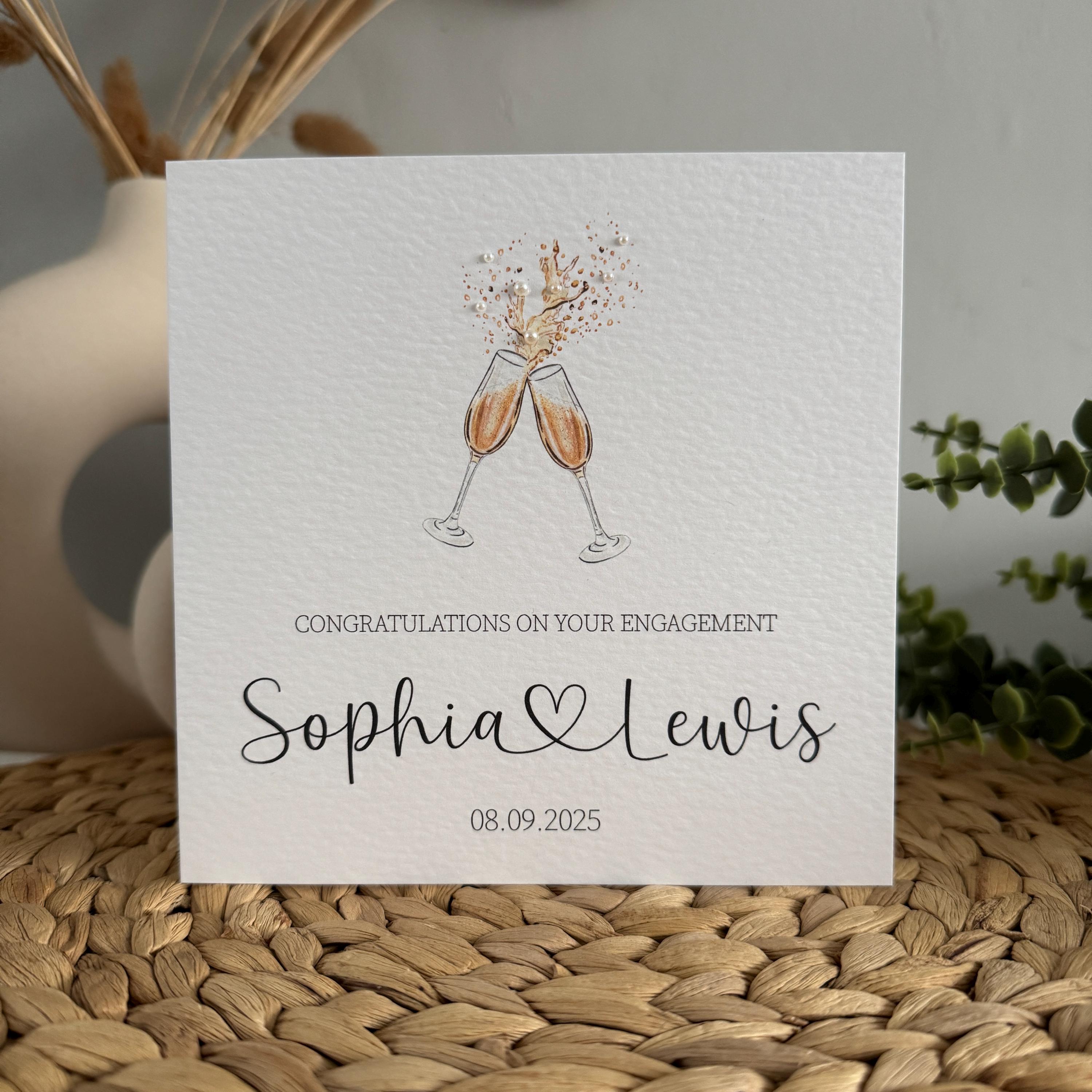 Engagement Card, Personalised Engagement Card, Happy Couple - View #5