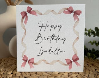 Personalised Bow Frame Birthday Card