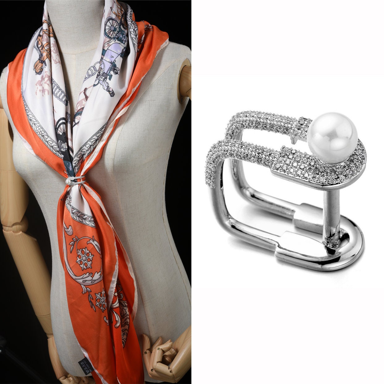 Scarf ringdiamond scarf ring accessories smooth scarf ring Etsy