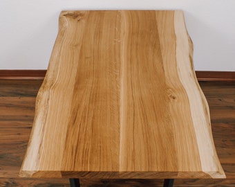 Coffee table - oak with tree edge