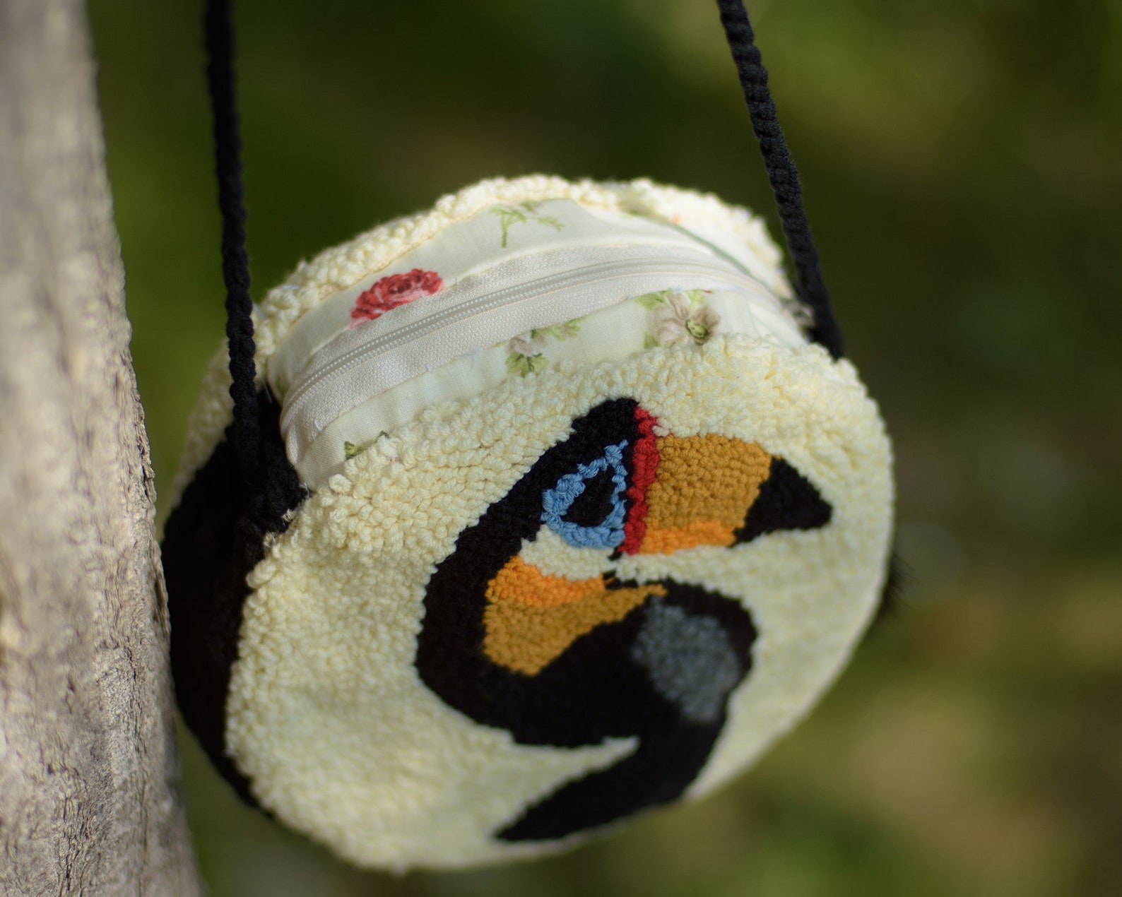 Punch Needle Bag Punch Shoulder Bag Round Purse Etsy