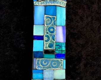 Contemporary art, mosaic wall art, garden decor, glass and mosaic garden art, ceramic garden art, deck and porch art