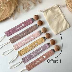 Personalized cotton gauze pacifier clip | Pacifier clip | birth gift | baby accessories