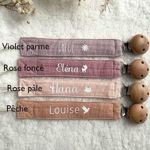 Personalized pacifier clip in cotton gauze image 7