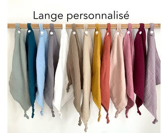 Personalized double gauze cotton baby blanket | Customizable cotton gauze comforter | Baby shower gift