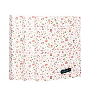 Pochettes cartonnées décoratives (fleurs) : lot de 3 chemises à rabats à fermeture élastique + étiquettes à coller