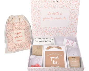 Big sister box filled with gifts: big sister gift to give when baby is born