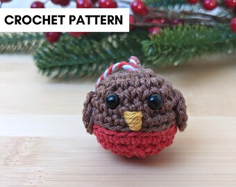 Christmas Robin Crochet Bauble Pattern (PDF Pattern)