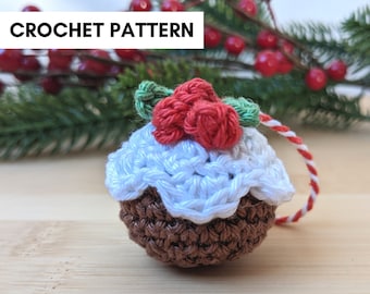 Mini Christmas Pudding Crochet Bauble Pattern
