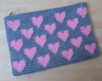 Crocheted Wallet With Zipper and Lined Usa Seller