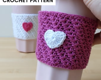 Heart Lace Mug Cozy Crochet Pattern (PDF Pattern)