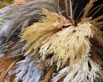 Artificial Reed Flower Stem, Fake Rustic Wildflower, Wedding Floral Decor, Home Spray Craft, Garland Bouquet Filler, for Party Arrangement