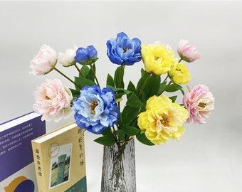 Quality Peony Flower Stem with Buds, Artificial Flower, Home Floral Decor, Wedding Party Arrangement Centerpiece, Bloom for Bridal Bouquet
