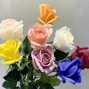 Realistic Rose Stem with Real Touch Petal, Artificial Flower Spray, Home Fake Floral Decor, Bridal Bouquet Material, for Party Arrangement
