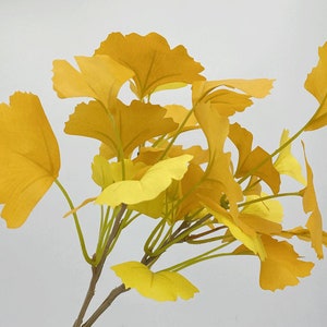Ginkgo Biloba Leaf Bouquet, Artificial Foliage Craft, Autumn Spray,  Home Floral Decor, Wedding Flower Arrangement, Party Plant Centerpiece