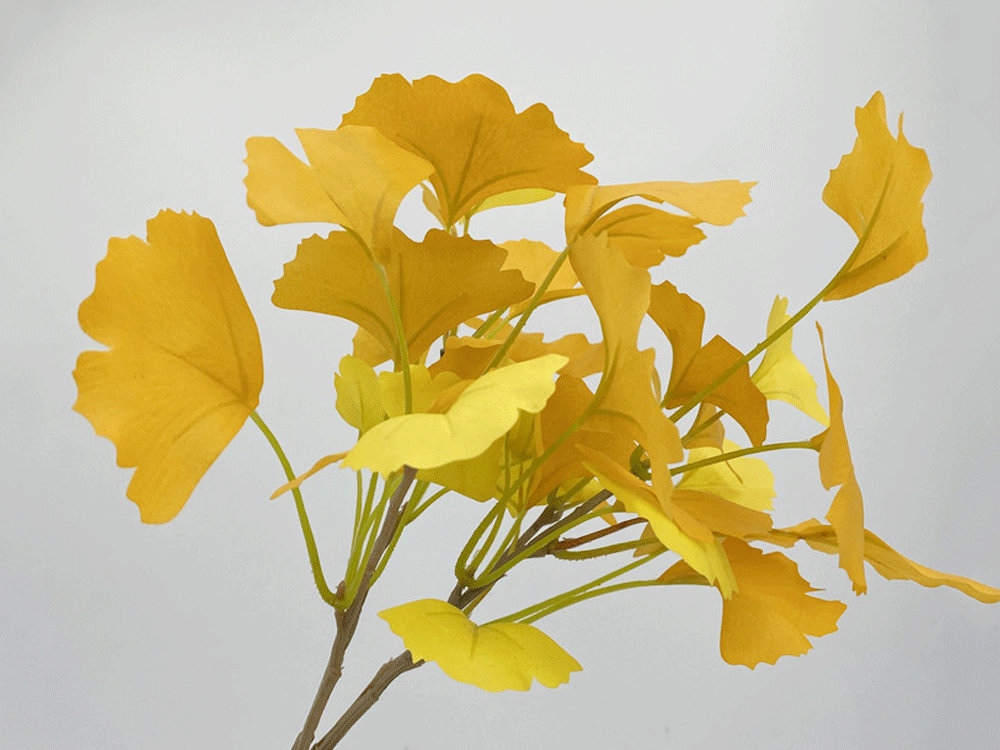 9pcs Vaso Foglie Ginkgo Filler Steli Natale Casa Foglie: Decor Fiore Delicato Artigianato Floreale Spray Albero Unico Piante Decorazione Oro Falso Artigianato Accessori