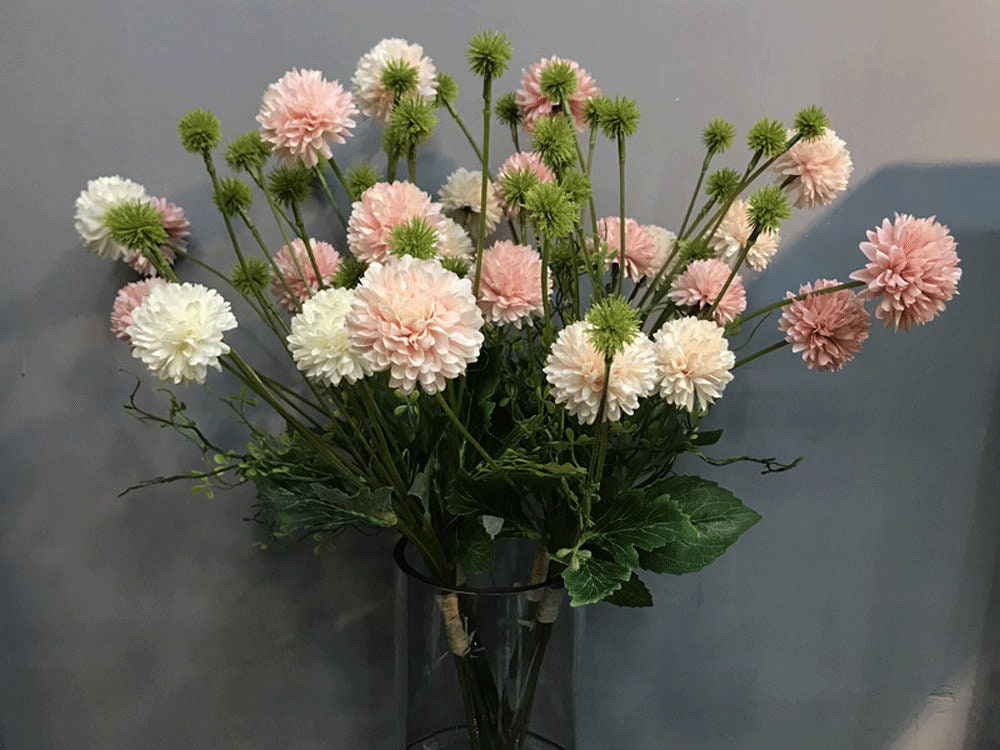 Artificial Daisies, Artiflr 6 Bundles Pink Fake Faux Chrysanthemum Spring Flowers Wedding Home Decoration, Size: As Shown