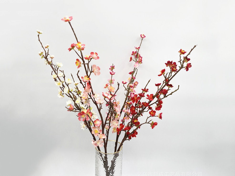 6 rami artificiali di fiori di pesco, 39,9 cm di simulazione di seta