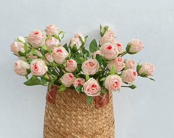 Tallo de rosa artificial, flor realista con follaje, decoración floral para el hogar, relleno de ramos de boda, pétalo de aspecto seco, arreglo de spray de interior