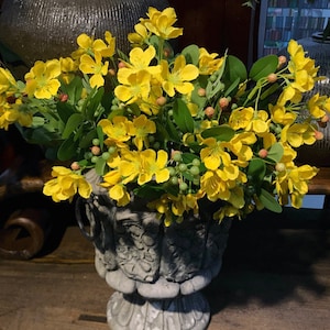 Cassia Surattensis Bouquet, Artificial Senna Hebecarpa Flower, Rusitc Wildflower Decor, Home Rustic Floral Arrangement, Dining Table Spray