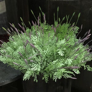 Real Touch Lavender with Foliage, Realistic Fake Flower Stem, Rustic Wildflower Craft, Living Room Floral Decor, Wedding Table Arrangement
