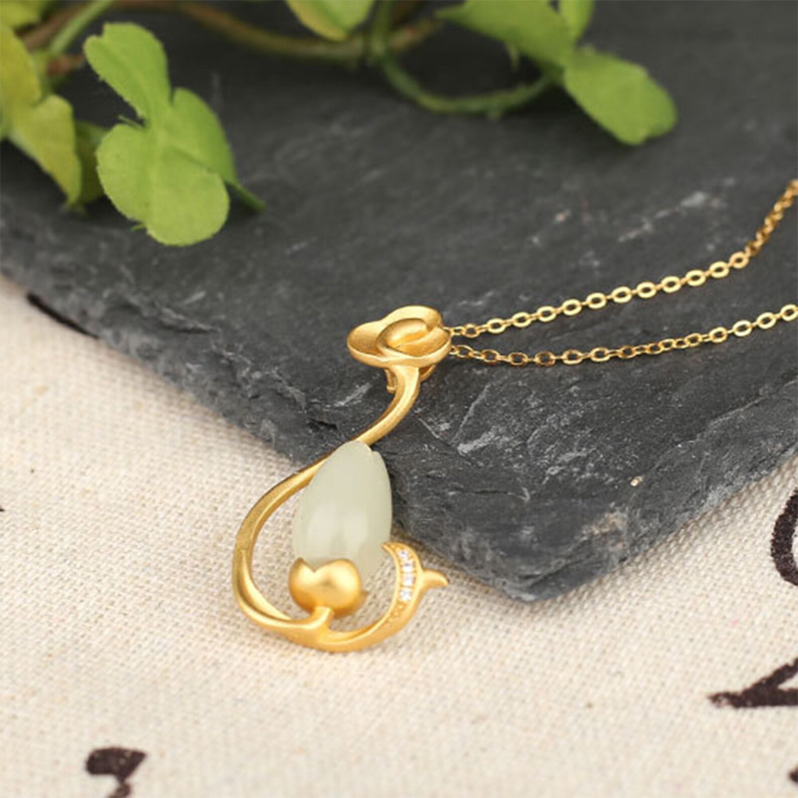 Jade Orchid PendantCarved White Flower Pendant925 Silver Etsy