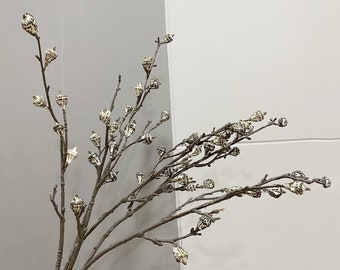 Eucalyptus Fruit Branch, Fake Seed Twig, Rustic Home Floral Decor, Artificial Flower Crafts, For Bouquet Garland, Party Greenery Arrangement
