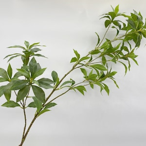 Fake Pieris Japonica Leaves Branch, Faux Foliage Craft, Artificial Greenery, Home Plant Decor, Wedding Party Floral Arrangement Centerpiece