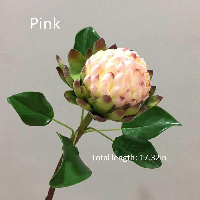Quality Protea Stem With Foliage Artificial Flocked Large Etsy