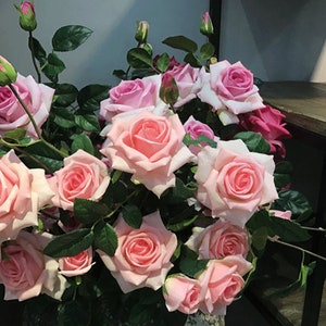 Quality Rose Long Stem, Artificial Flower with Bud, Real Touch Petal, Home Floral Decor, Wedding Arrangement Material, Party Table Ornament
