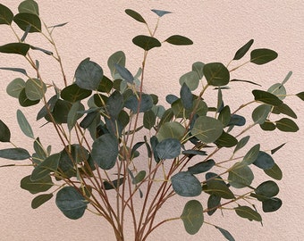 Eucalyptus Leaves Stem, Artificial Foliage Craft, Home Floral Decor, Wedding Bouquet Filler, Grass for Wreath Arch, Party Plant Arrangement