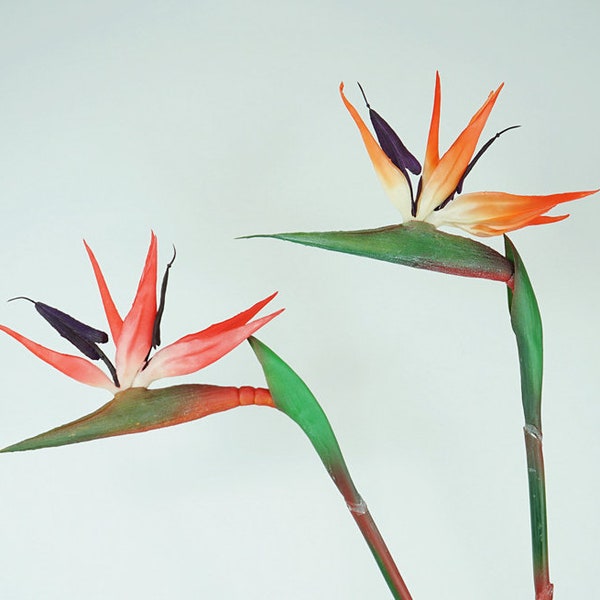 Fake Bird of Paradise Flower Long Stem, Tropical Flower Craft, Artificial Flower, Home Floral Decor, Wedding Flower Arrangement Centerpiece