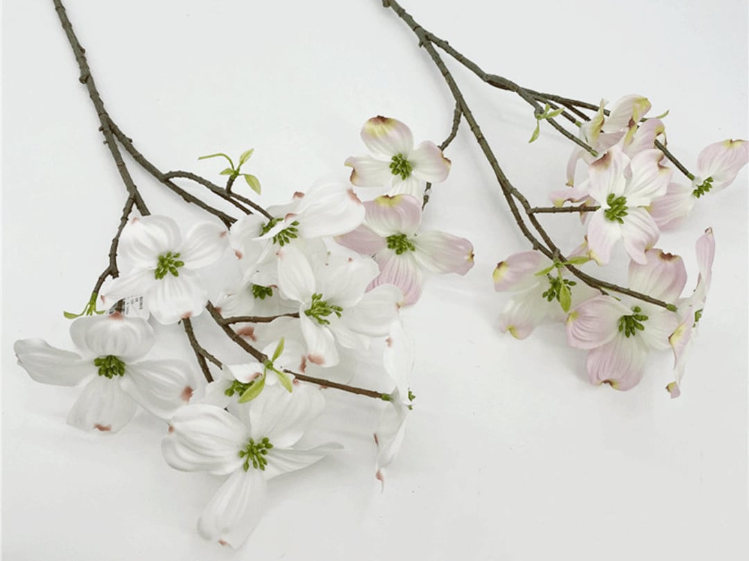 Artificial Dogwood Flower Branch, Realistic Cornus Florida Spray