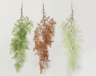 Fake Fern Leaf Long Wall Hanging, Artificial Foliage Vine, Tropical Plant Craft, Home Floral Decor, For Arch Wreath Garland, Party Greenery
