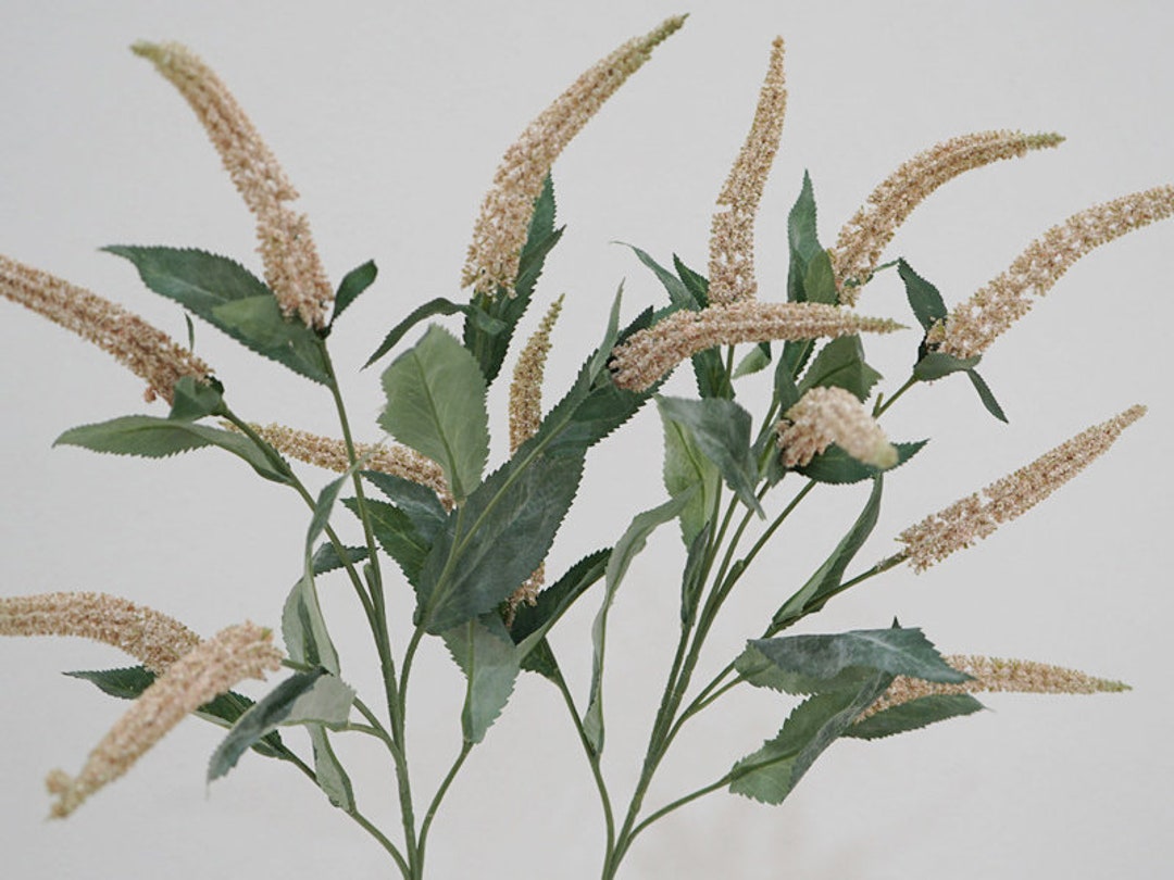 Fake Sage Flower Stem With Leaves, Artificial Flower Craft, Home Floral