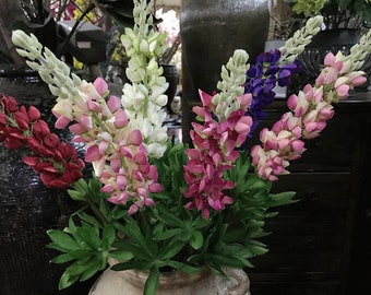 Künstliche Russell Lupine mit langem Stiel, Hochwertige Lupinus Polyphyllus Blume, Home Floral Dekor, Indoor Spray Craft, für Hochzeitsgesteck