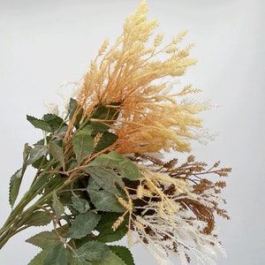 Fake Sentinel Astilbe Spray, Plume Assorted Astilbe Stem, Rustic Wildflower with Foliage, Artificial Flower Craft, Home Floral Decor Gift